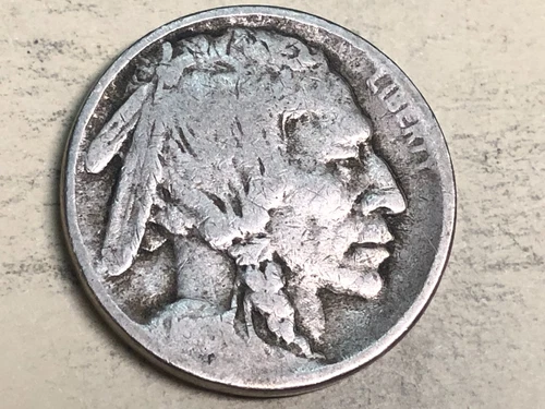 1913 type 1 (on mound) Indian Head BUFFALO NICKEL. Good. #e20