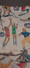 Wide World Of Sports Crib Sheet Vintage W-42 Inches L-60 Inches Flat Sheet
