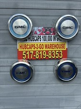 Gmc Safari Sonoma Poverty Hubcaps Blue Retro 15-14 1983-90 Set 4 10.5 Rare Gmc Safari Sonoma Poverty Hubcaps Blue Retro 15-14 1983-90 Set 4 10.5 Rare