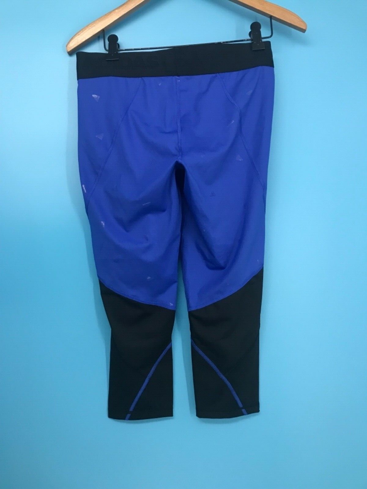 New Adidas Techfit Compression Women's Blue / Black Signuture Leggings Size: M thumbnail 2