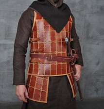 Viking style leather brigantine armor, Medieval leather plated armor, Warrior