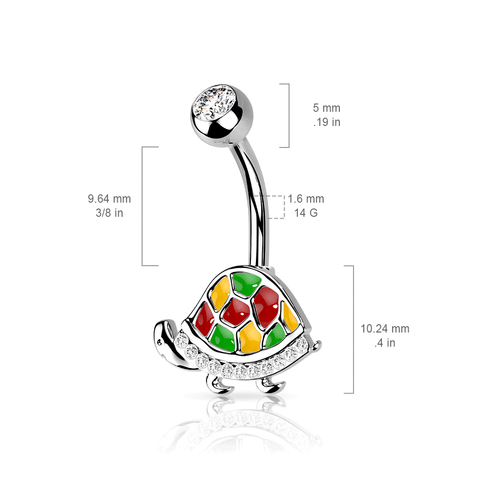 Tiny Turtle Belly Button Rings - Picture 3 of 7