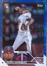 2023 Topps Series 2 #372 Ronny Henriquez RC Blue Foil Parallel #/999 Twins
