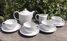 M&S Piazza  White Fine Porcelain Tea Set / 4 Person/ Teapot 1.2 L , 02148