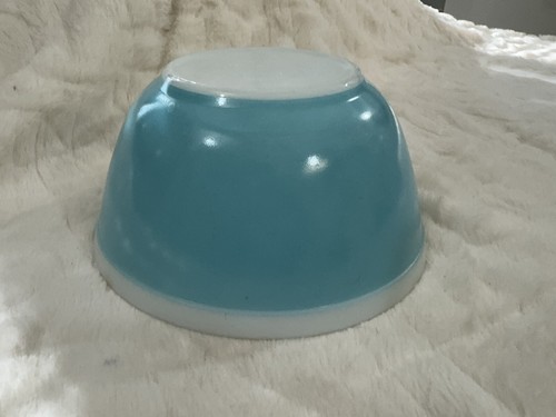Vintage Pyrex Americana Blue 2 Nesting Mixing Bowl Set White Band 403 402 - Picture 2 of 6