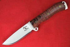 Busse Custom Boss Street .22" Satin INFI Blade, Full Tiger Stripped Maple Wood 