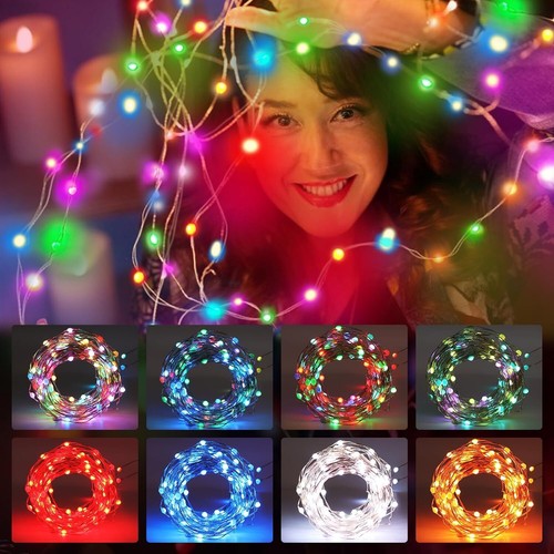 20/50/100/200LED RGB Fairy String Lights With APP Control USB Charge Christmas - Picture 4 of 12