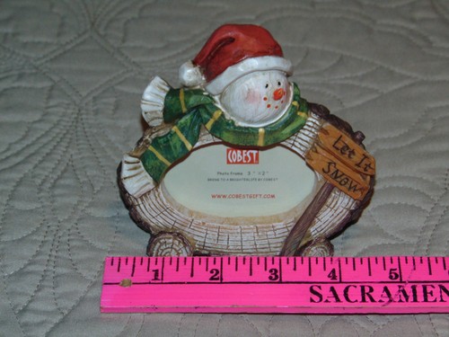 NEW COBEST "LET IT SNOW" CHRISTMAS PHOTO FRAME - 3" X 2" - FREE SHIPPING - Picture 2 of 3