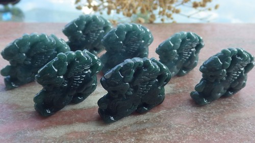 1Pcs Green Burma Grade A Jade jadeite Pendant Flying Dragon 678801 - Picture 2 of 9