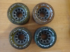 Sure Grip Blast Speed Skate Wheels- Set of 4, Gold/Green Glitter