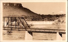 RPPC Gold Ray, Table Rock and Pitt Bridge, falls