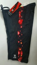 TYR Durafast Galaxy Classic Jammer Black/Red Sz 32 Athletic Swim Trunk NWT