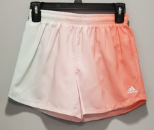 NWT Adidas Girl's Ombre Woven Athletic Running Shorts - Clear Pink Size Large