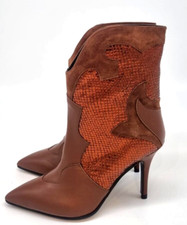 Osvaldo Rossi women's tassel studded boots mod. 911 terracotta color