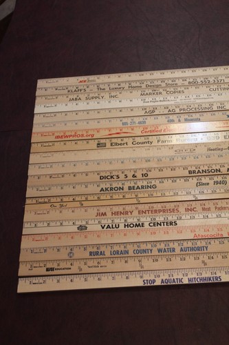 19 Yardstick Wood Wooden Ruler Lot Advertising Sign Color Art Craft Hobby - Picture 2 of 8