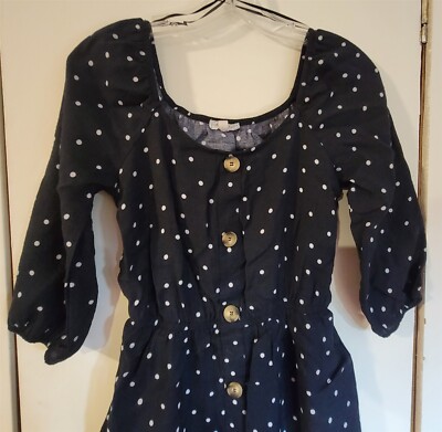 Womens S Day to Day Blu Pepper Navy Blue White Polka Dots Dress Womens S Day to Day Blu Pepper Navy Blue White Polka Dots Dress