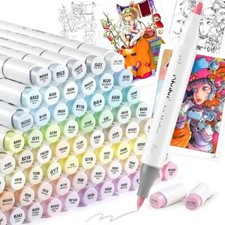 Ohuhu Marker Set 96 Colors Brush Chisel Tips - Honolulu Series Art Supplies