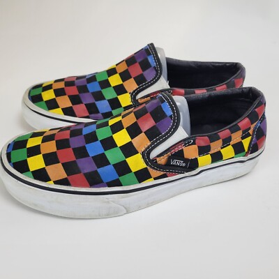 Checkered Vans Shoes Vans Slip On Rainbow Sole Vans Slip-On