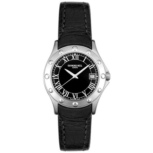 Raymond Weil Women's 5390-STC-00200 Tango Stainless Steel Black Leather Watch - Picture 1 of 4