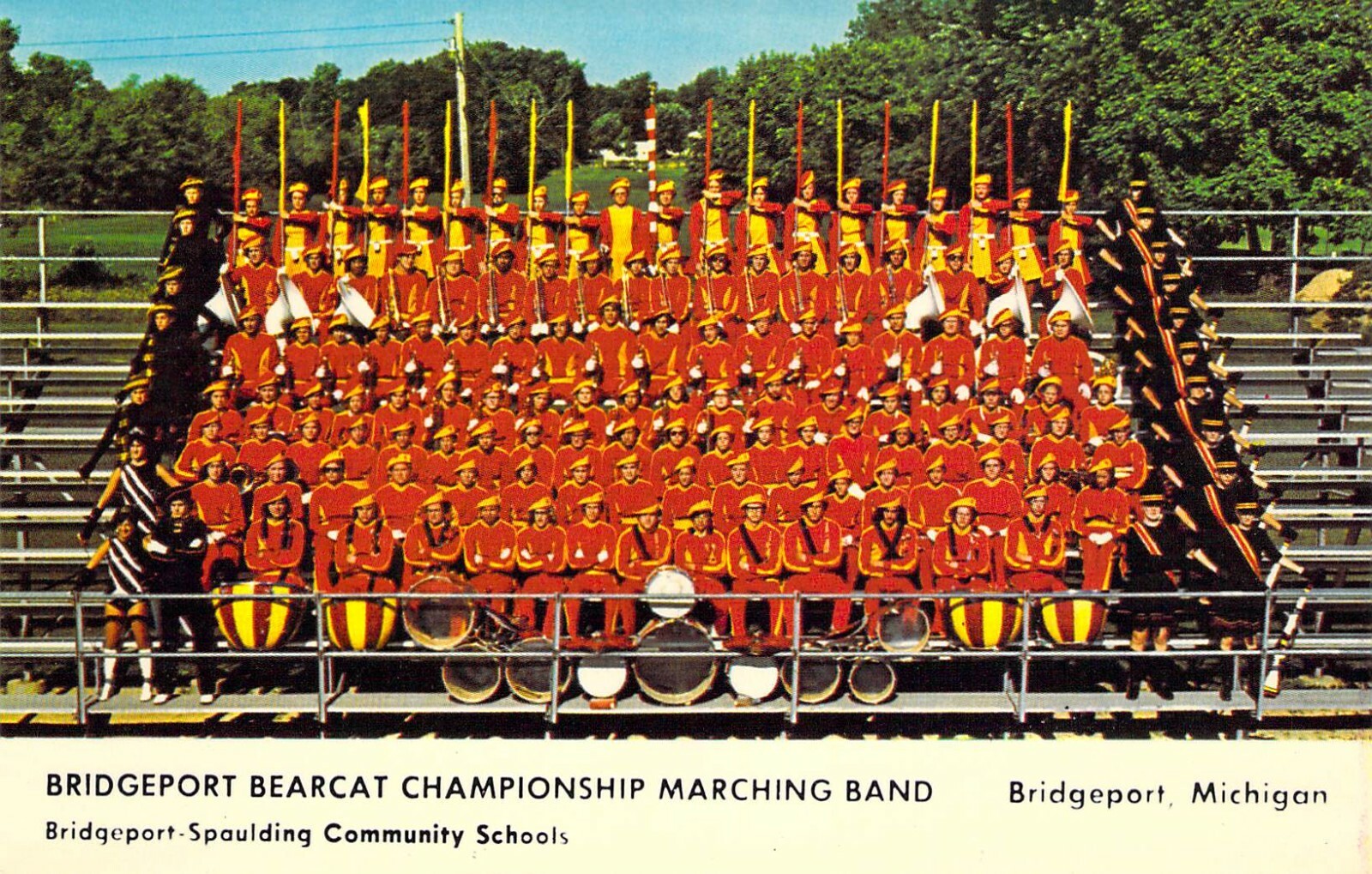 MI Bridgeport Bearcat Championship Marching Band about 1974 Uniform