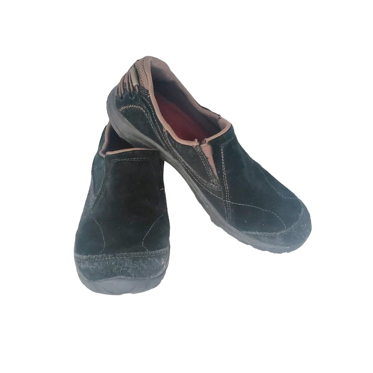 Merrell Black Suede Leather Loafers Slip On Flats Size 8  display picture 2