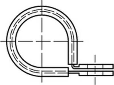 100 x Halterungsschellen, Form D 1, mitGummiprofil DIN 3016 St. D1 6 x 9 -W1 ver