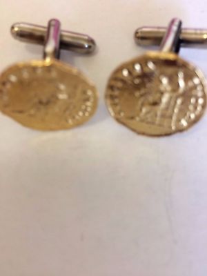 Aureus of Nero Münze WC57A Gold Paar Manschettenknöpfe aus englischem Zinn 