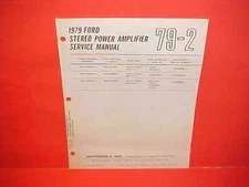 1979 FORD MUSTANG MERCURY MOTOROLA STEREO POWER AMPLIFIER RADIO SERVICE MANUAL