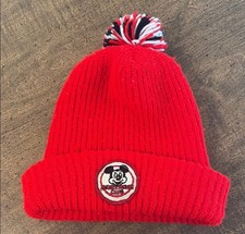 Mickey Mouse Club beanie children  s Red Knit hat Pom Pom vintage cl