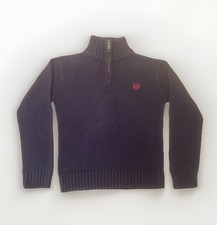 Ralph Lauren Chaps Kids Size 5 Blue 1/4 Zip Pullover Sweater. 