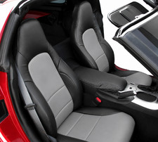 For Chevy Corvette C6 2005-2013 Custom Made Fit Pair Of Seat Covers Blackgrey
