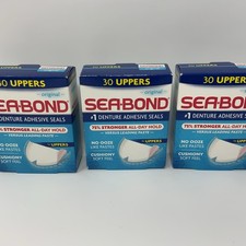 3 Pack Sea-Bond Upper Adhesive Denture Seals Original 30 Count