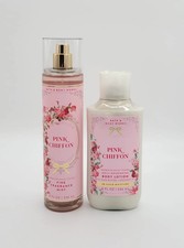 Bath  Body Works Pink Chiffon Body Mist  Body Lotion 8 fl oz New Set of 2