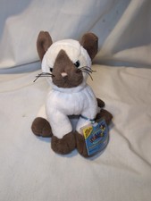 Ganz Webkinz Siamese Cat HM160 Sealed Code Retired Plush Stuffed Animal Y2K