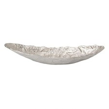 Schale in bootsform geh&auml;mmert Obstschale aus Metall flach f&uuml;r Esstisch,