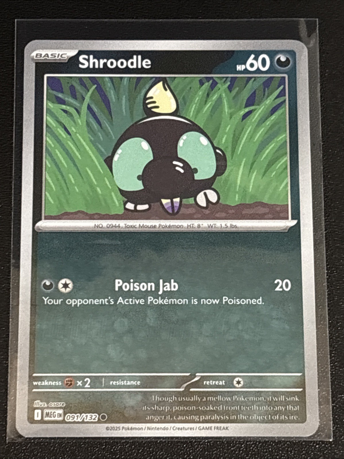 Pokémon TCG Mega Evolution Shroodle Reverse Holofoil 091/132 NM