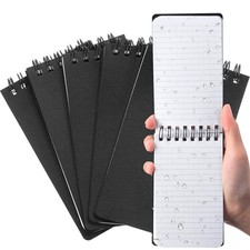 2 Pcs Waterproof Notebook 3" x 5" All Weather Pocket Notepads, Black