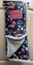 Berkshire Pet Collection "Merry Christmas" throw blanket With Dashchund NWT