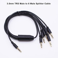 18 12 1.5CM Black 3.5mm Male to Male Audio Cable for 1 Input 6 Output Setups
