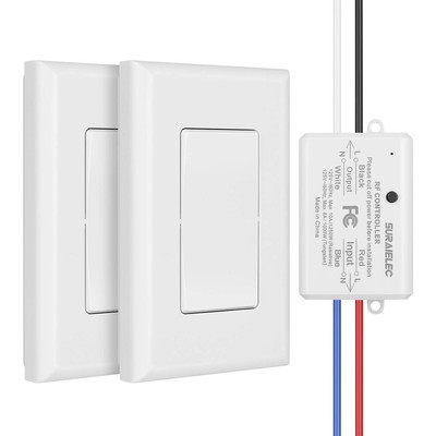 Suraielec Wireless 3 Way Light Switch Kit Easy Installation No Wiring Needed