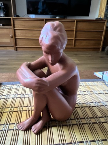 Vintage Keramik Austria MCM TERRACOTTA Nude Woman Figure 8” Tall Orig Label Mint - Picture 8 of 10