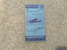 TWA Brochure Pamphlet 1933 1930s Airline Time Table Schedule Lindbergh Line 