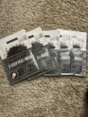 Freeman Hawaiian Black Salt 2-Step Peel Pad + Sheet Mask Face Deep Clean Exfol