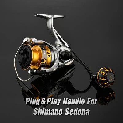 Gomexus Aluminium Handle 57 mm mit 35 mm Power Knob für Shimano Spinnrollen | Lo