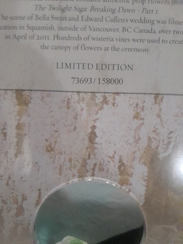 The Twilight Saga Breaking Dawn Part 1 Limited Edition Prop Flower Included - Picture 18 of 18