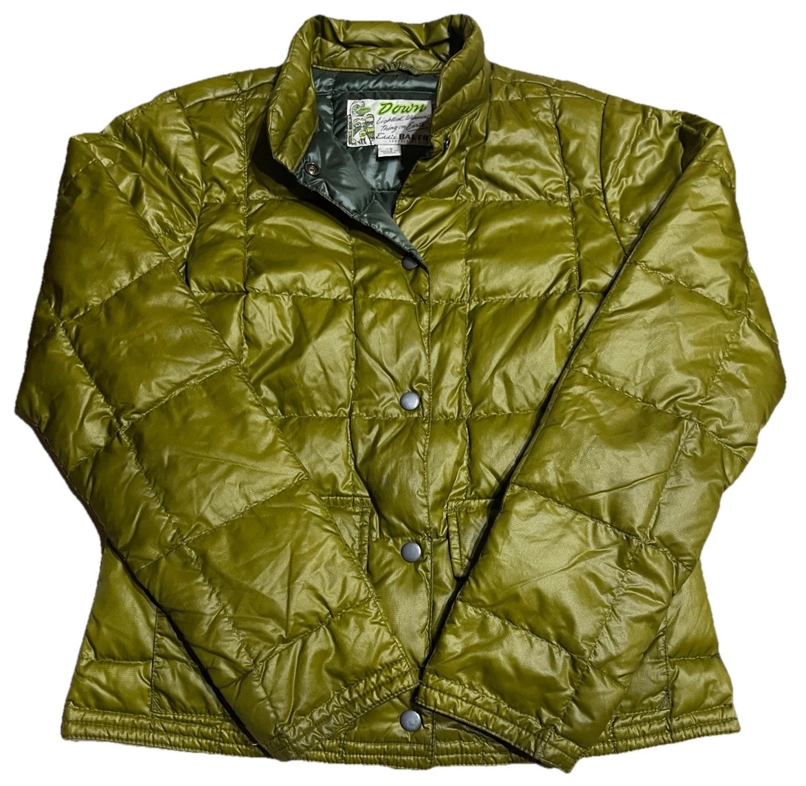 Veste Eddie Bauer Femme – Verte, Coupe-vent, Légère, Capuche – Taille M – Occasion