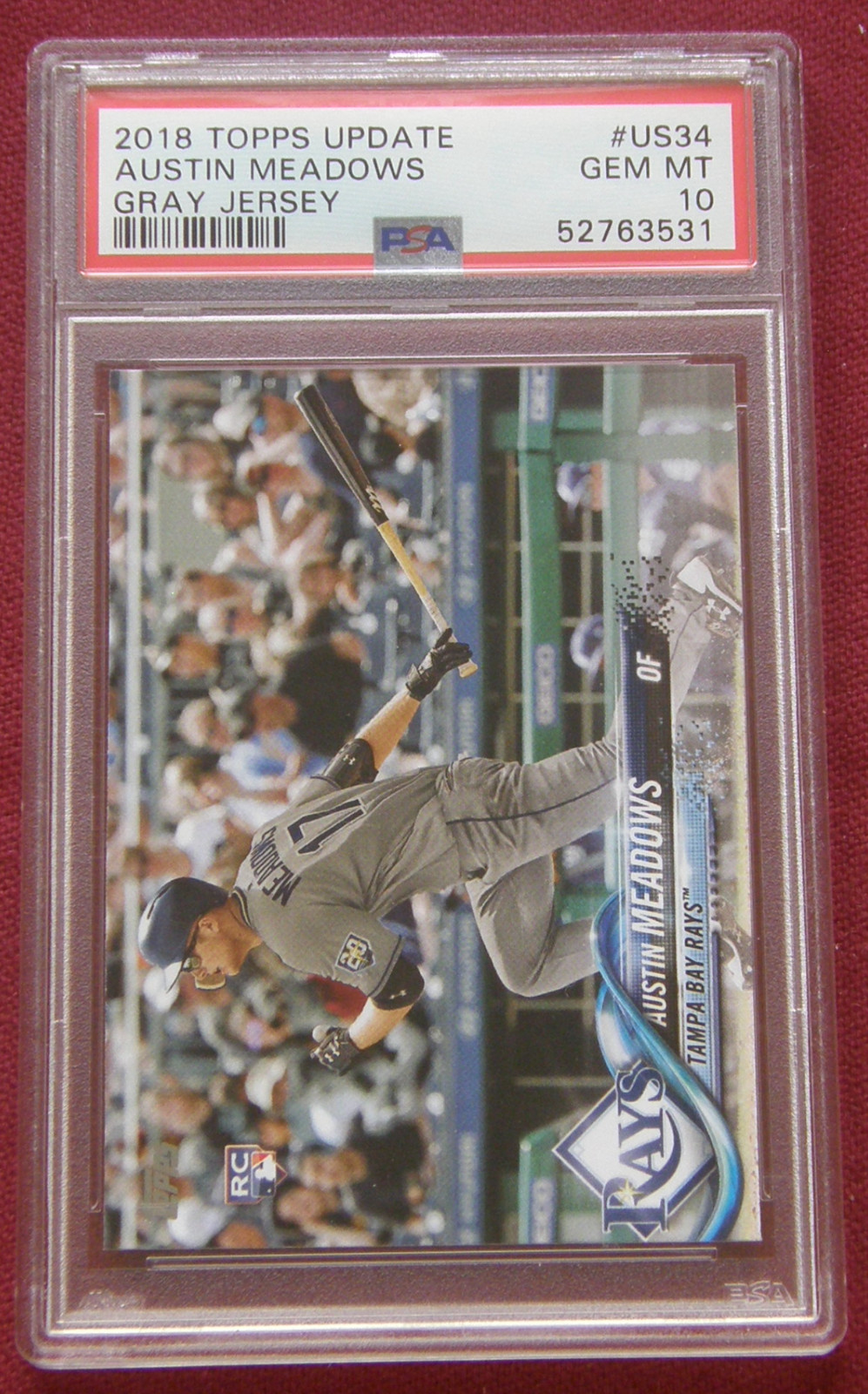 2018 Topps Chrome Update #HMT54 - Austin Meadows RC - PSA 10 - Tama Bay Rays