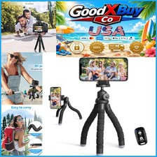 Phone Tripod Flexible 10 Inch Aluminum Wireless Remote Phone Holder Video