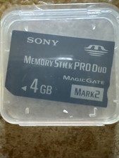 Sony Memory Stick Pro Duo MagicGate Mark 2 4GB Card With Case Superb Condition