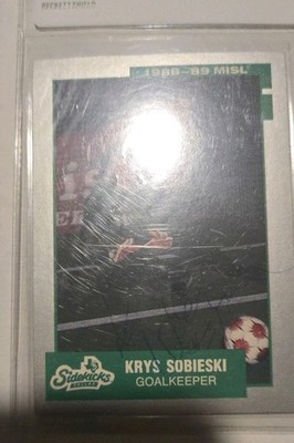 1988-89 Pacific #108 Krys Sobieski auto - Dallas Sidekicks MISL In person auto
